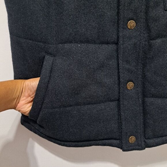 Kane & Unke Quilted Puffer Mens Preppy Wool Vest Snap Button Large  Dark Navy - Picture 15 of 17